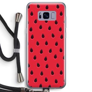 CaseCompany Watermelon: Samsung Galaxy S8 Transparant Hoesje met koord