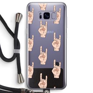 CaseCompany Rock: Samsung Galaxy S8 Transparant Hoesje met koord
