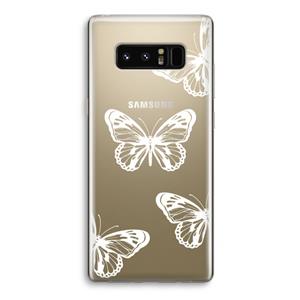CaseCompany White butterfly: Samsung Galaxy Note 8 Transparant Hoesje