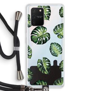 CaseCompany Tropische bladeren: Samsung Galaxy S10 Lite Transparant Hoesje met koord