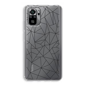 CaseCompany Geometrische lijnen zwart: Xiaomi Redmi Note 10S Transparant Hoesje