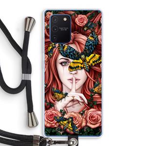 CaseCompany Lady Moth: Samsung Galaxy Note 10 Lite Transparant Hoesje met koord