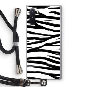 CaseCompany Zebra pattern: Samsung Galaxy Note 10 Transparant Hoesje met koord
