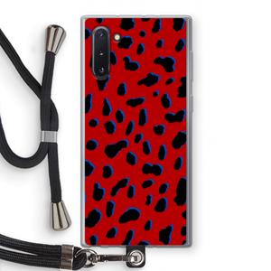 CaseCompany Red Leopard: Samsung Galaxy Note 10 Transparant Hoesje met koord