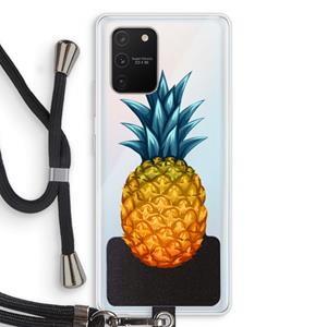 CaseCompany Grote ananas: Samsung Galaxy S10 Lite Transparant Hoesje met koord