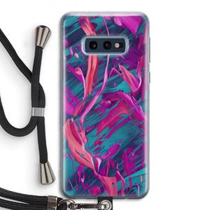 CaseCompany Pink Clouds: Samsung Galaxy S10e Transparant Hoesje met koord