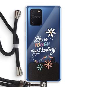 CaseCompany Tough Life: Samsung Galaxy Note 10 Lite Transparant Hoesje met koord