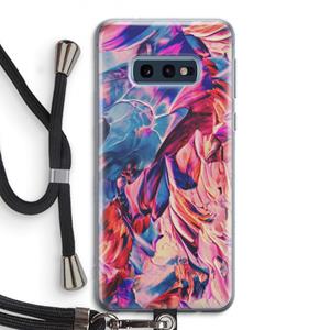 CaseCompany Pink Orchard: Samsung Galaxy S10e Transparant Hoesje met koord