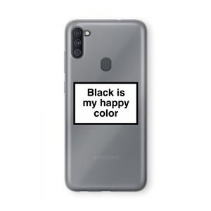 CaseCompany Black is my happy color: Samsung Galaxy A11 Transparant Hoesje