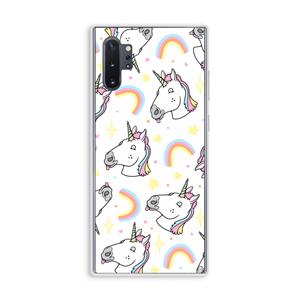 CaseCompany Rainbow Unicorn: Samsung Galaxy Note 10 Plus Transparant Hoesje