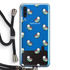 CaseCompany Vogeltjes: Samsung Galaxy A50 Transparant Hoesje met koord