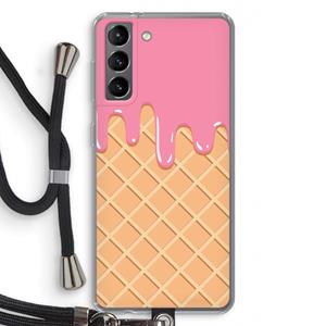 CaseCompany Ice cream: Samsung Galaxy S21 Transparant Hoesje met koord