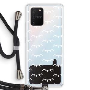 CaseCompany Wimpers: Samsung Galaxy S10 Lite Transparant Hoesje met koord