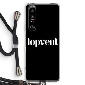 CaseCompany Topvent Zwart: Sony Xperia 1 III Transparant Hoesje met koord