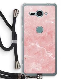 CaseCompany Roze marmer: Sony Xperia XZ2 Compact Transparant Hoesje met koord