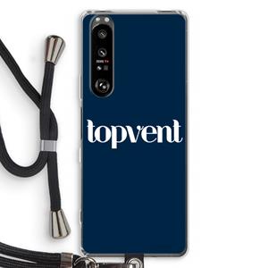 CaseCompany Topvent Navy: Sony Xperia 1 III Transparant Hoesje met koord