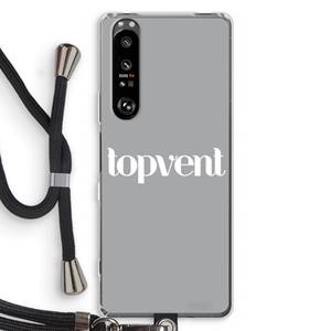 CaseCompany Topvent Grijs Wit: Sony Xperia 1 III Transparant Hoesje met koord