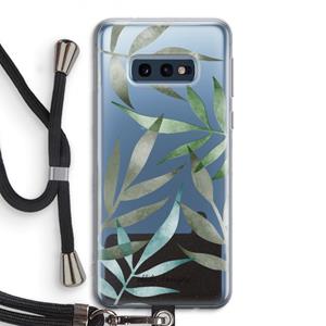 CaseCompany Tropical watercolor leaves: Samsung Galaxy S10e Transparant Hoesje met koord