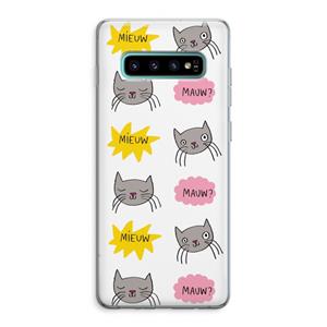 CaseCompany Meow: Samsung Galaxy S10 Plus Transparant Hoesje