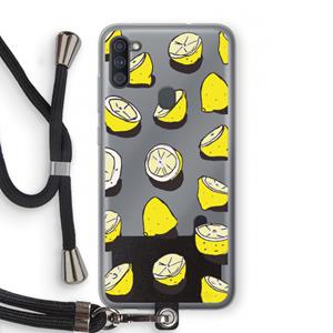 CaseCompany When Life Gives You Lemons...: Samsung Galaxy A11 Transparant Hoesje met koord