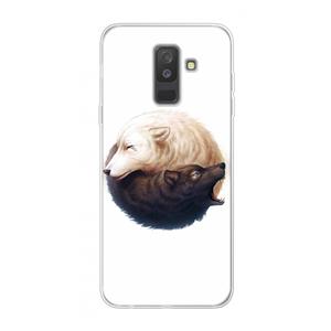 CaseCompany Yin Yang Wolves: Samsung Galaxy A6 Plus (2018) Transparant Hoesje
