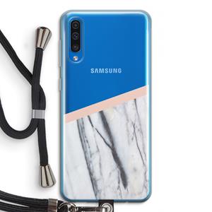 CaseCompany A touch of peach: Samsung Galaxy A50 Transparant Hoesje met koord