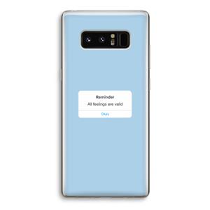 CaseCompany Reminder: Samsung Galaxy Note 8 Transparant Hoesje