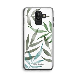 CaseCompany Tropical watercolor leaves: Samsung Galaxy J8 (2018) Transparant Hoesje