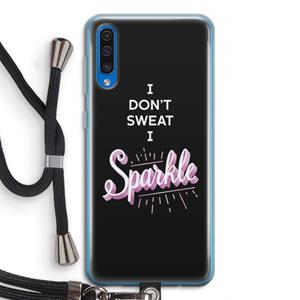 CaseCompany Sparkle quote: Samsung Galaxy A50 Transparant Hoesje met koord