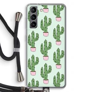 CaseCompany Cactus Lover: Samsung Galaxy S21 Transparant Hoesje met koord