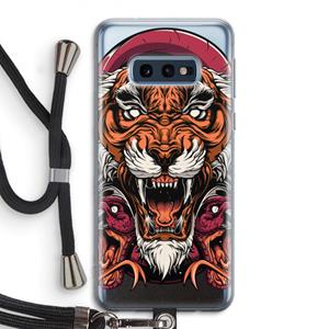 CaseCompany Tiger and Rattlesnakes: Samsung Galaxy S10e Transparant Hoesje met koord