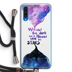 CaseCompany Stars quote: Samsung Galaxy A50 Transparant Hoesje met koord