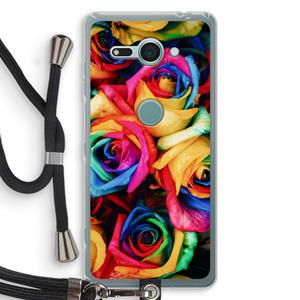 CaseCompany Neon bloemen: Sony Xperia XZ2 Compact Transparant Hoesje met koord