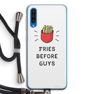 CaseCompany Fries before guys: Samsung Galaxy A50 Transparant Hoesje met koord