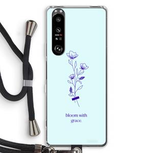 CaseCompany Bloom with grace: Sony Xperia 1 III Transparant Hoesje met koord