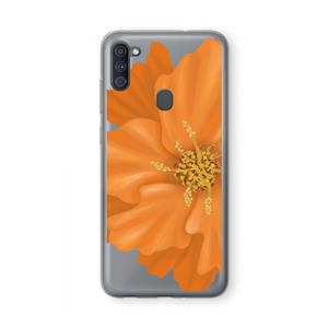 CaseCompany Orange Ellila flower: Samsung Galaxy A11 Transparant Hoesje