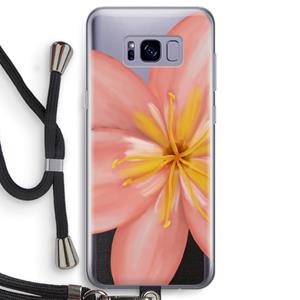 CaseCompany Pink Ellila Flower: Samsung Galaxy S8 Transparant Hoesje met koord