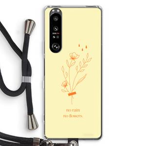 CaseCompany No rain no flowers: Sony Xperia 1 III Transparant Hoesje met koord