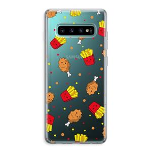 CaseCompany Chicken 'n Fries: Samsung Galaxy S10 Plus Transparant Hoesje
