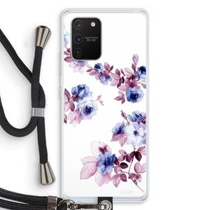 CaseCompany Waterverf bloemen: Samsung Galaxy S10 Lite Transparant Hoesje met koord