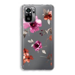 CaseCompany Geschilderde bloemen: Xiaomi Redmi Note 10S Transparant Hoesje