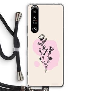 CaseCompany Roses are red: Sony Xperia 1 III Transparant Hoesje met koord