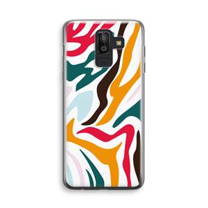 CaseCompany Colored Zebra: Samsung Galaxy J8 (2018) Transparant Hoesje