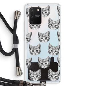 CaseCompany Kitten: Samsung Galaxy S10 Lite Transparant Hoesje met koord