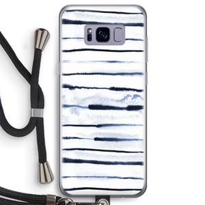 CaseCompany Ink Stripes: Samsung Galaxy S8 Transparant Hoesje met koord