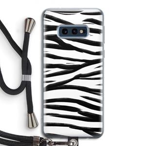 CaseCompany Zebra pattern: Samsung Galaxy S10e Transparant Hoesje met koord