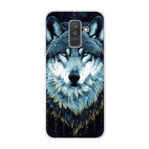 CaseCompany Darkness Wolf: Samsung Galaxy A6 Plus (2018) Transparant Hoesje
