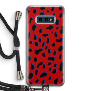 CaseCompany Red Leopard: Samsung Galaxy S10e Transparant Hoesje met koord