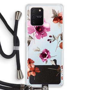 CaseCompany Geschilderde bloemen: Samsung Galaxy S10 Lite Transparant Hoesje met koord