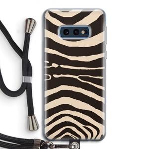 CaseCompany Arizona Zebra: Samsung Galaxy S10e Transparant Hoesje met koord